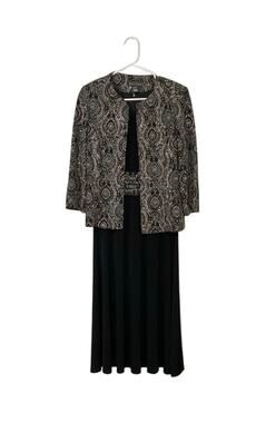 NWT Jessica Howard Midi Sleeveless Dress & Jacket 2 Pc Set Sz 8 Medium Sparkly